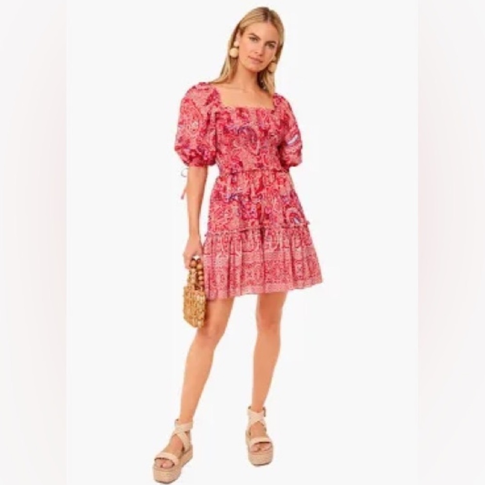 Cara Cara Lenny Red Paisley Mini Dress
